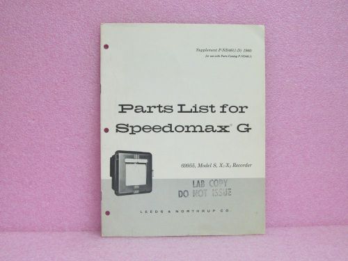 Leeds &amp; Northrup Manual Supplemental Parts List for Speedomax G Recorder (69955)