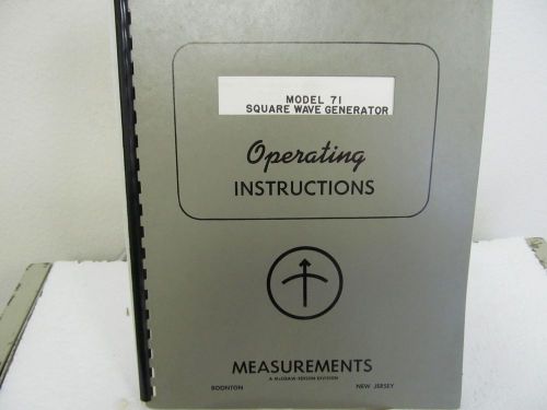 Measurements Corp. Model 71 Square Wave Generator Operating Instructions w/schem