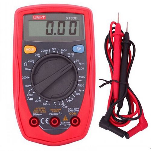 Uni-t ut33d palm size digital multimeter handheld ac dc volt ohm meter tester for sale
