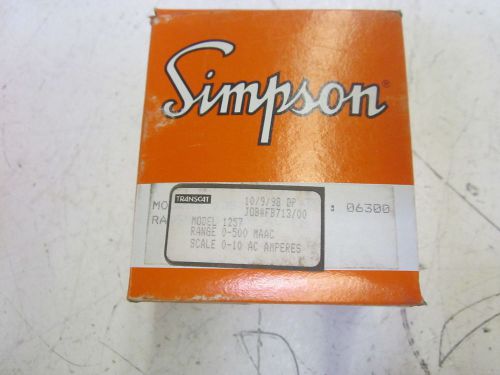 SIMPSON 1257 PANEL METER 0-10 AC AMPERES*NEW IN A BOX*