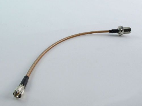 Cable Assy Connex N B/H Mount (FM) Gold Socket 13&#034; O.L to Mini-UHF (M) Plug