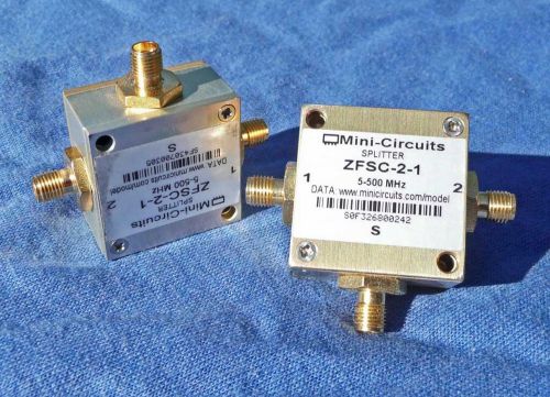 Two (2) Minicircuits ZFSC-2-1-S two-way 0° 50 ohm splitters