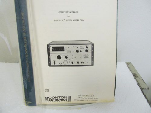 Boonton 700A Digital C/L Meter Operator&#039;s Manual w/schematics