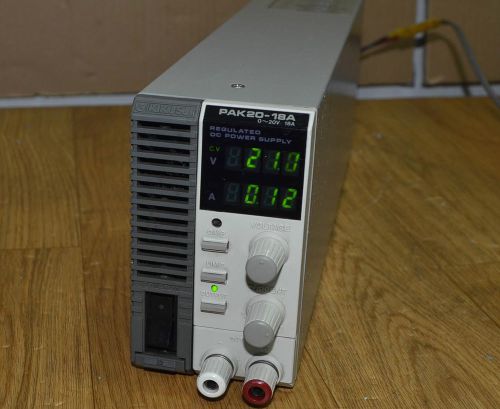 KIKUSUI Regulated DC Power Supply PAK20-18A 0-20V,18A