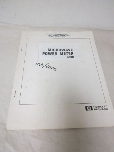HEWLETT PACKARD MICROWAVE POWER METER 430C OPERATING AND SERVICE MANUAL