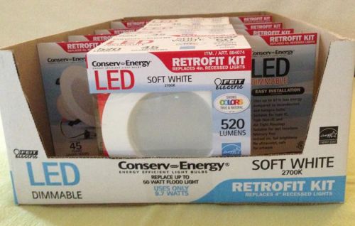 6 pack - 9.7 watt conserv energy   4&#034; dimmable  retrofit recessed led light kits for sale