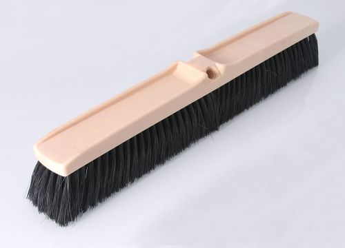 24&#034; Wide Floor Sweep Broom Black Poly Fiber Medium Duty (Lot #100)