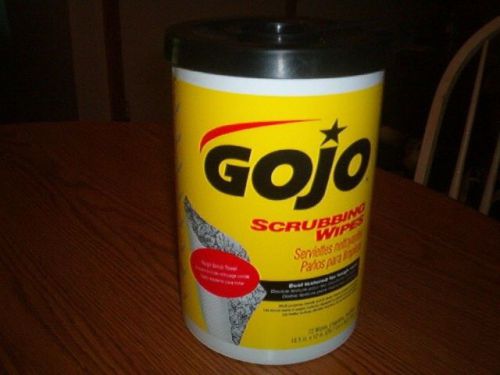 (1) tub of 72 gojo scrubbing wipes grease and grime removal dual textured! for sale