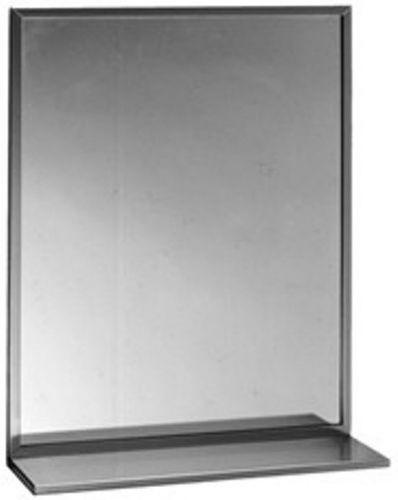Bobrick b166 1830 mirror with stainless steel channel frame and shelf for sale