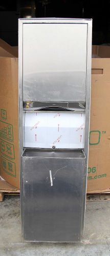 Bobrick  Stainless wall Paper Towel dispenser waste receptacle combo B-3949