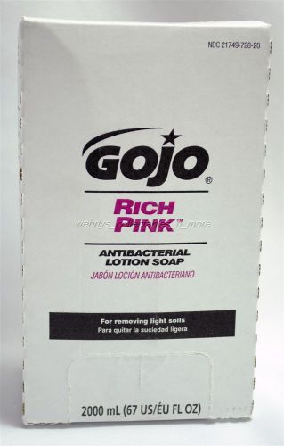 Gojo rich pink antibacterial lotion soap 7220 refill 2000ml for sale