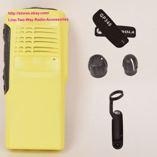 Yellow replacement housing case for Motorola GP340 (Ribbon Cable+Speaker+mic)