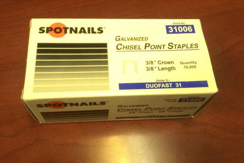 31006 Staples to fit Duofast 3112C 31 ser 3/8&#034; X3/8&#034; Fine Wire 10,000 Pack