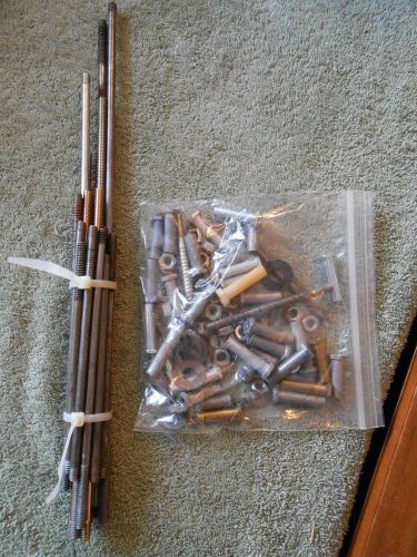 Vtg. Lot of Trophy Project Hardware Parts Threaded Metal Rod - Adapters - Nuts