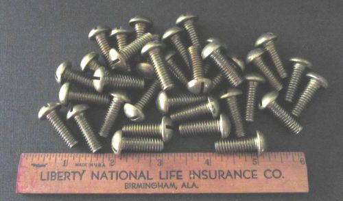 34  solid brass slotted machine screws 1&#034; x  5/16&#034; x 18 for sale