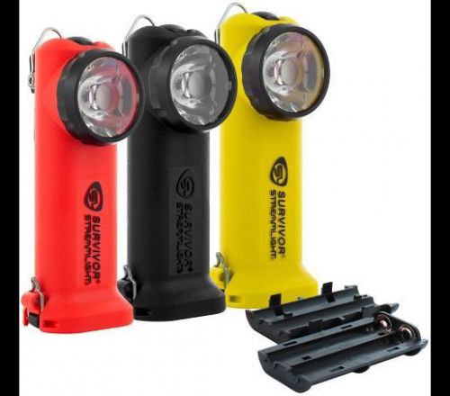 Yellow streamlight survivor led, right angle alkaline flashlight w/ free knife for sale