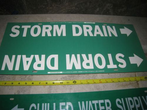 Storm drain pipe sign brady brand  8-10&#034; pip for sale
