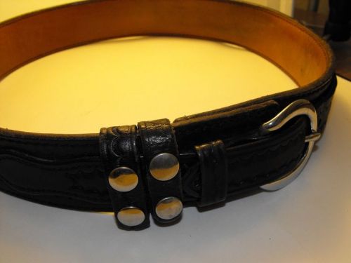 SAFARILAND Leather Basketweave Police Security DUTY BELT w/ Keepers SIZE 34