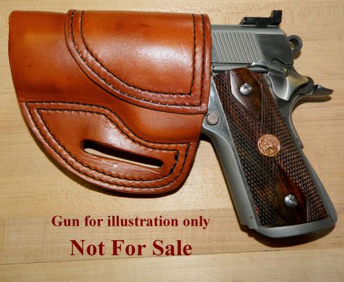 Gary C&#039;s Leather Avenger HOLSTER OWB LEFT HAND Colt 1911 Officers 3.5&#034; 45 ACP