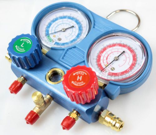 Diagnostic r134a r12 r22 ac air conditioner freon manifold gauge aluminum valve for sale