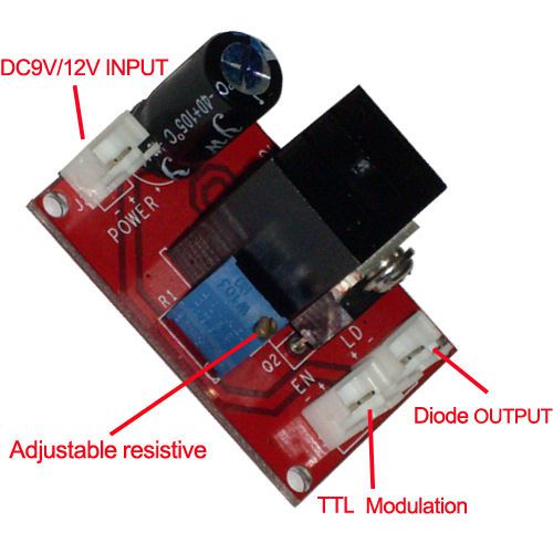 New Laser Diode laser module Driver for (100mW-2W) 445/450nm blue laser+ TTL