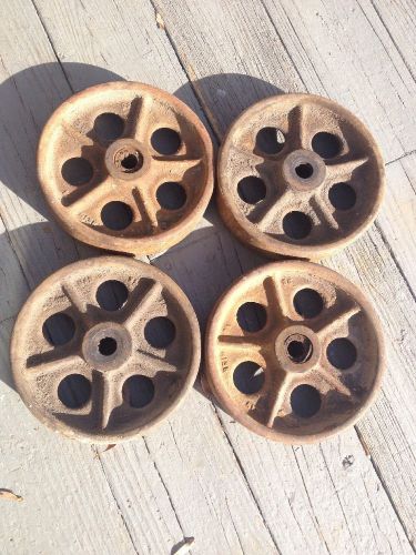 Vintage industrial cast iron wheels 8 inch steam punk for sale