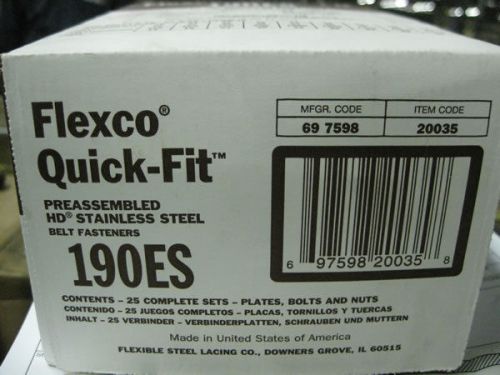 Flexco 190es conveyor belt fastener bolt solid 4 ctns =100pc stainless #20035 for sale