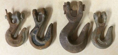 Lot of 4  clevis grab/chain hook rigging construction,log,farm, tow for sale