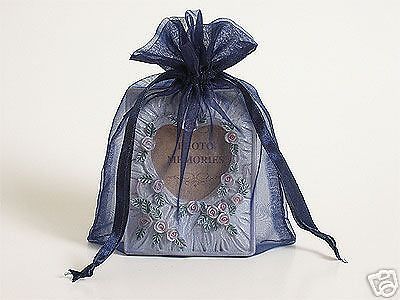 20 PCS 6x9 Navy Blue Organza Fabric Bags for Gift Party