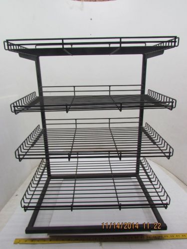 4-Tier Adjustable Shelf Wire Frame Tray Rack Display Stand 23x30x17&#034; Black