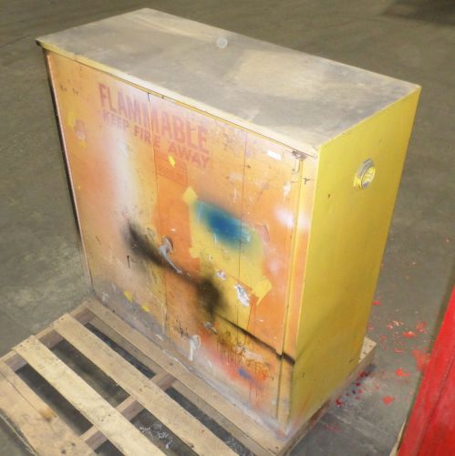 Se-cur-all 44&#034;h x 43&#034;w x 18&amp;3/4&#034;d 90 gallon flammable safety cabinet a230, worn for sale