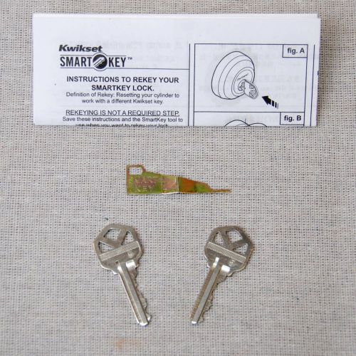 2 Keys + Kwikset Smart key Rekey Kit -  Rekey Tool W/ Instructions