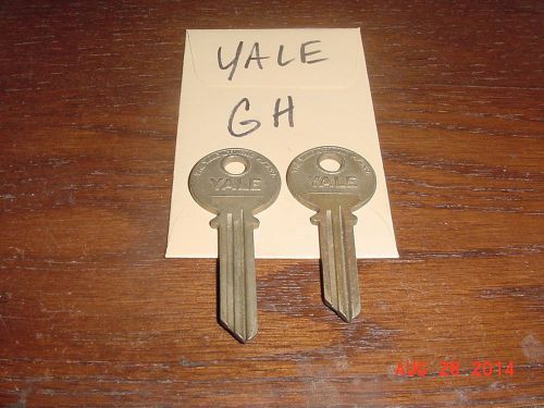 2 vintage key blanks original yale  &#034; gh &#034; keyway locksmith nos 5 and 6 pin for sale