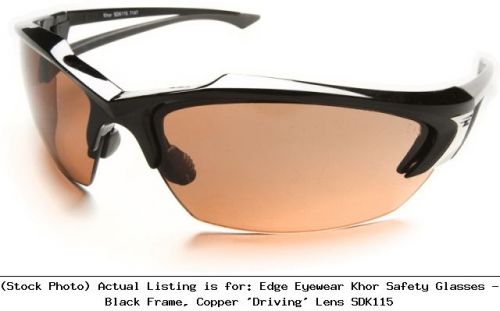 Edge Eyewear Khor Safety Glasses - Black Frame, Copper &#039;Driving&#039; Lens SDK115