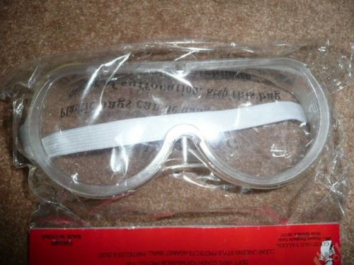 Safety goggles soft vinyl cover for maximum protection clear w/elastic strap for sale