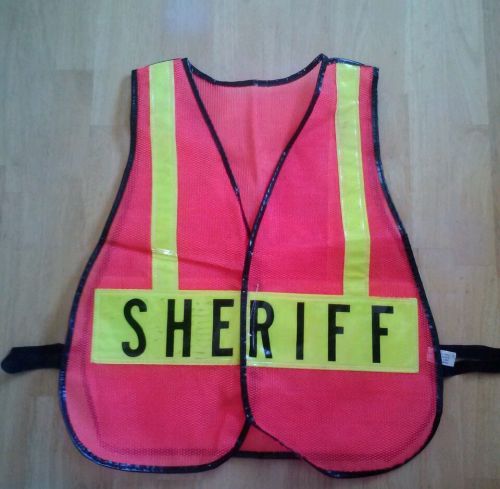 Sheriff orange traffic safety vest, one size fits most