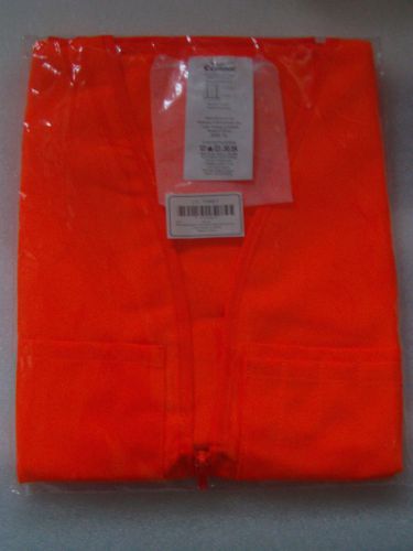 NEW XL Safety Vest Flourescent Orange w/Reflective Stripes Class 1 Level 2