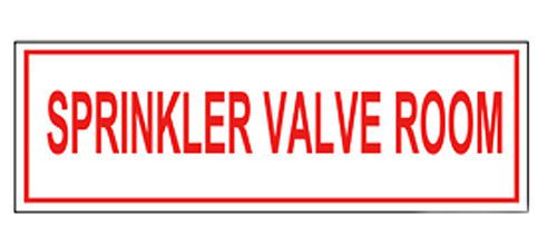 Sprinkler valve room, 6”x 2” aluminum sprinkler identification sign for sale
