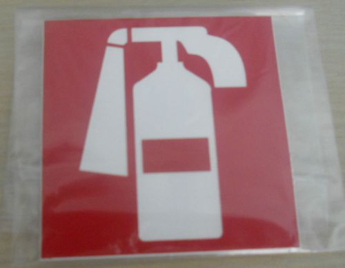 Fire Extinguisher Sign, 3&#034;x3&#034;, red/white plastic, Business Sign