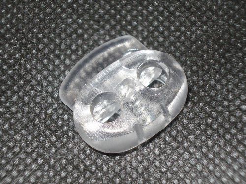 S024 Clear 50+2 pcs Medium Beans Plastic 2 Holes Cordlock Stops Toggles Stopper