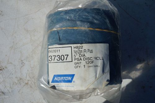 Norton Norzon Plus 5&#034; 120 Grit PSA Self Adhesive Sanding Disc 100 Per Roll