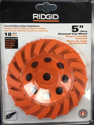 New Ridgid 5&#034; Diamond Cup Wheel 18 Segments TAW5018P1 Angle Grinder FREE SHIP