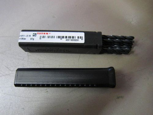 10 pcs TITEX A1211 3.15mm .1240&#034; Screw Machine Twist Drill Bits HSS Black 02231