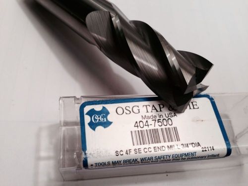 1 New 3/4&#034; OSG Solid Carbide 4 Flute End Mill Made In The USA