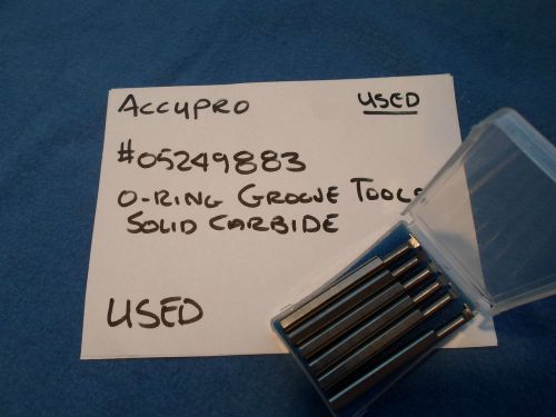 (6) accupro, solid carbide groove tools, 0.0255&#034; w, 3/16&#034; dia. shank - used!!! for sale