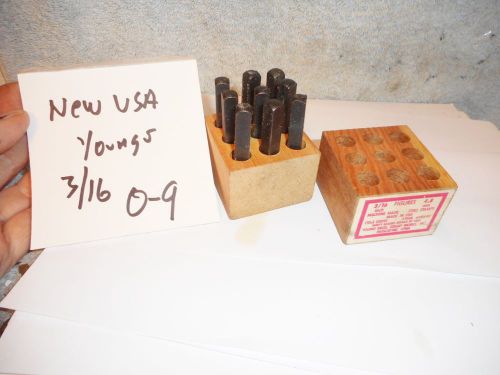 Machinists  1/10b1  never used youngs (the best) usa 0-9 number set 3/16 for sale
