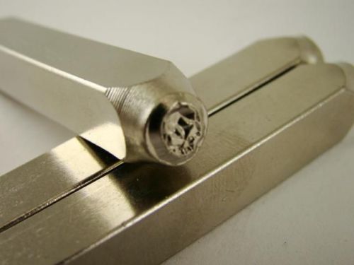 &#034;Angry Skull&#034; 1/4&#034;-6mm-Large Stamp-Metal-Hardened Steel-Gold&amp;Silver Bars (B15)