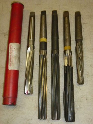 LOT of (5) ASSORTED 2MT SPIRAL FLUTE REAMERS / MORSE, NATIONAL, MCDONNELL, UNION