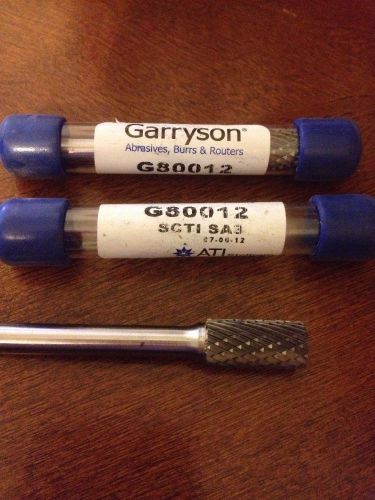 Garryson G80012 SCTI SA3 Flat Barrel Burr Bits Brand New!  Set of 2