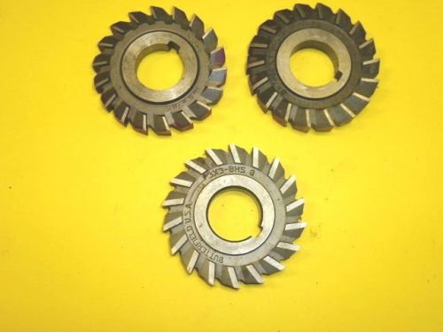 LOT of (3) SIDE TOOTH MILLING CUTTERS, 3&#034; x 3/8&#034; &amp; 13/32&#034; x 1&#034;, BUTTERFIELD, UTD